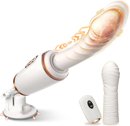 UTIMI Dual-Head Thrusting Dildo Sex Machine with Heating, Suction Cup, and 14 Vibration Modes