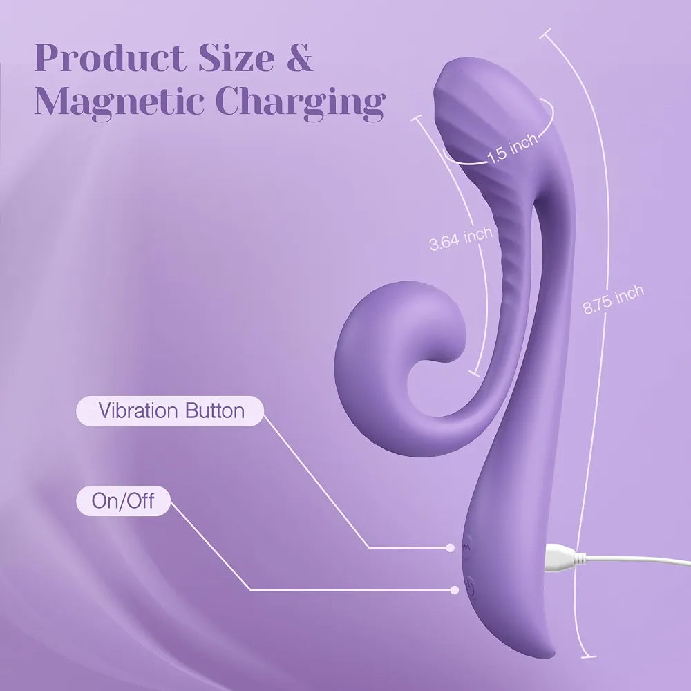 Tracy's Dog Dual-Stimulation Rabbit Vibrator with 10 Vibration Modes, Flexible Silicone G-Spot and Clitoral Massager