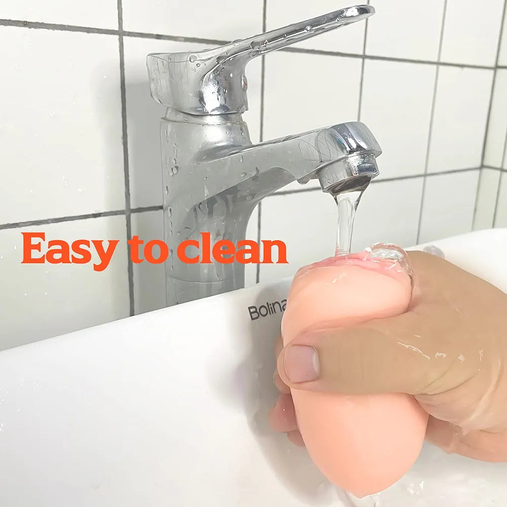 Lilecemie Portable 3D Textured Male Masturbator Egg - Ultra Soft Stretchy Pocket Stroker