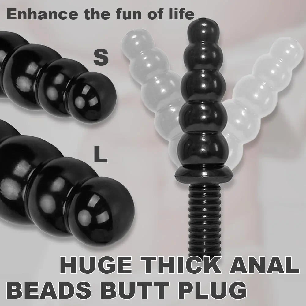 Premium Extra-Large Silicone Anal Bead Dildo with Ergonomic Non-Slip Handle for Advanced Prostate and G-Spot Stimulation