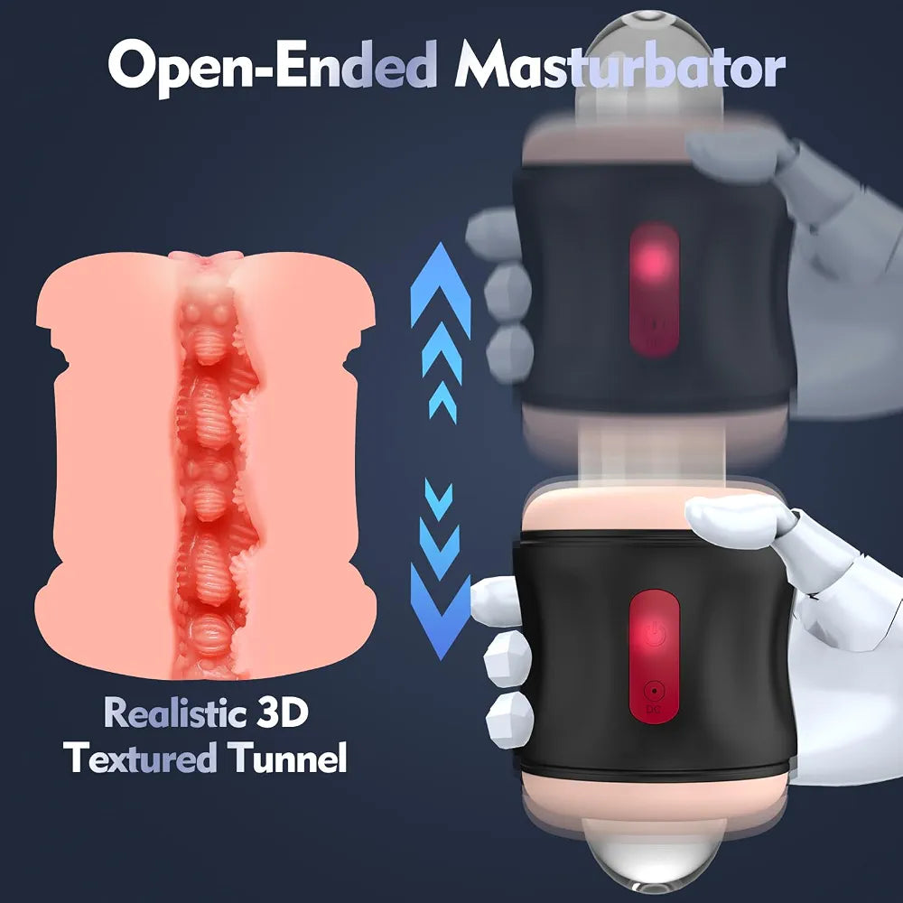 Realistic Open-Ended Male Masturbator with 9 Vibration Modes