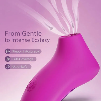 Rose Air-Pulse Clitoral Suction Vibrator with 10 Modes - Waterproof Oral Stimulator