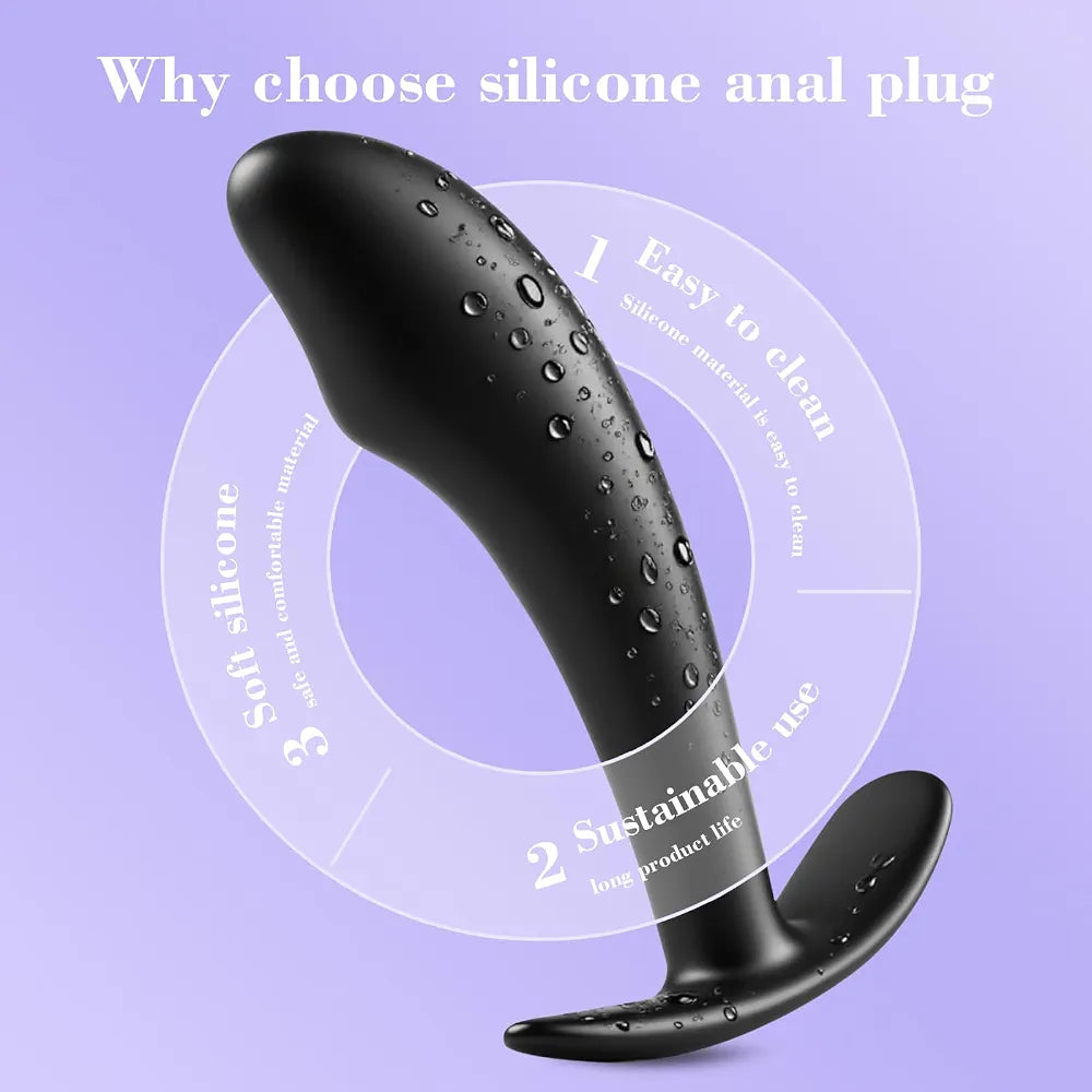 Silicone Anal Plug Set for Beginners - Comfortable Prostate Stimulator for Men and Women