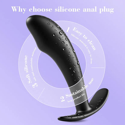 Silicone Anal Plug Set for Beginners - Comfortable Prostate Stimulator for Men and Women
