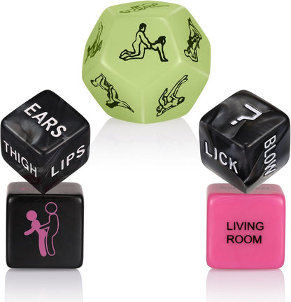 Glow-in-the-Dark Adult Couple's Bedroom Game Dice