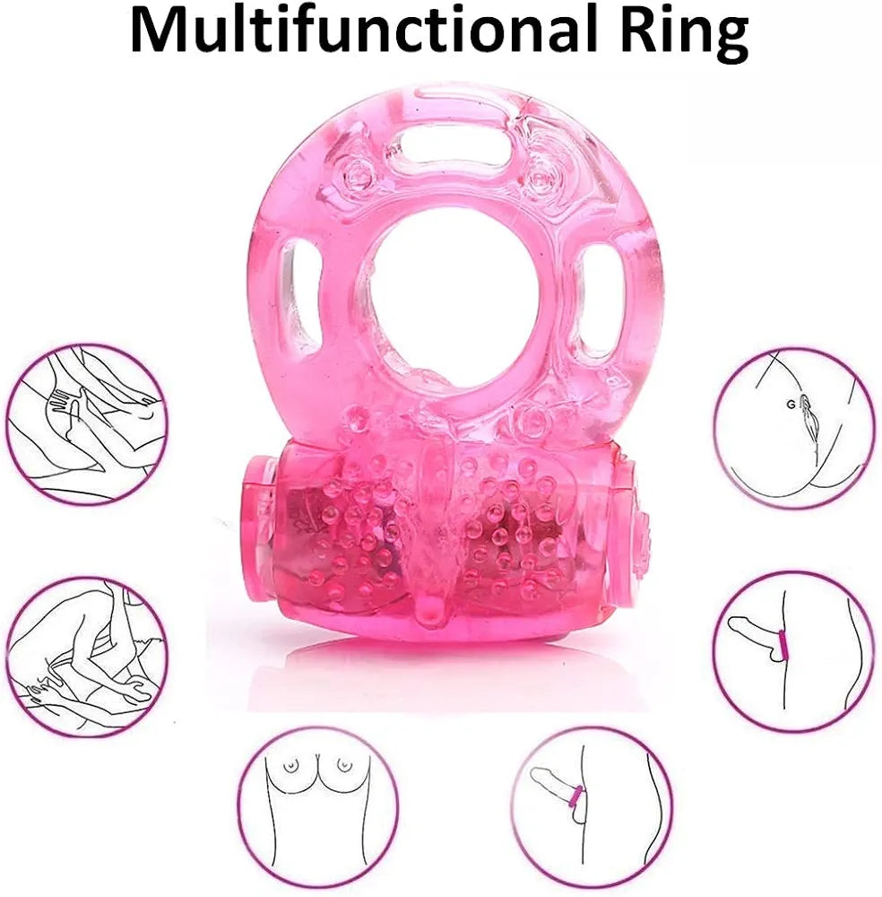 Dual-Action Vibrating Penis and Clitoral Stimulator Ring for Enhanced Performance