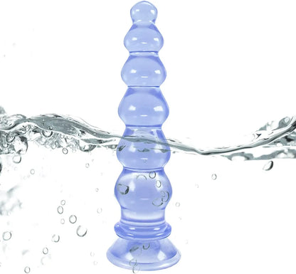Premium 9.4-Inch Silicone Anal Beads with Suction Base and Clitoral Stimulator