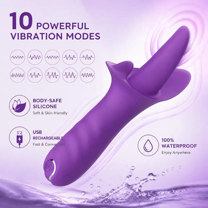 Rechargeable Silicone Clitoral and G-Spot Vibrator with 90 Stimulation Modes