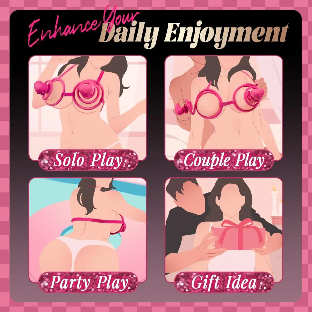 6-in-1 App-Controlled Wearable Nipple Stimulator with 10 Vibration Modes