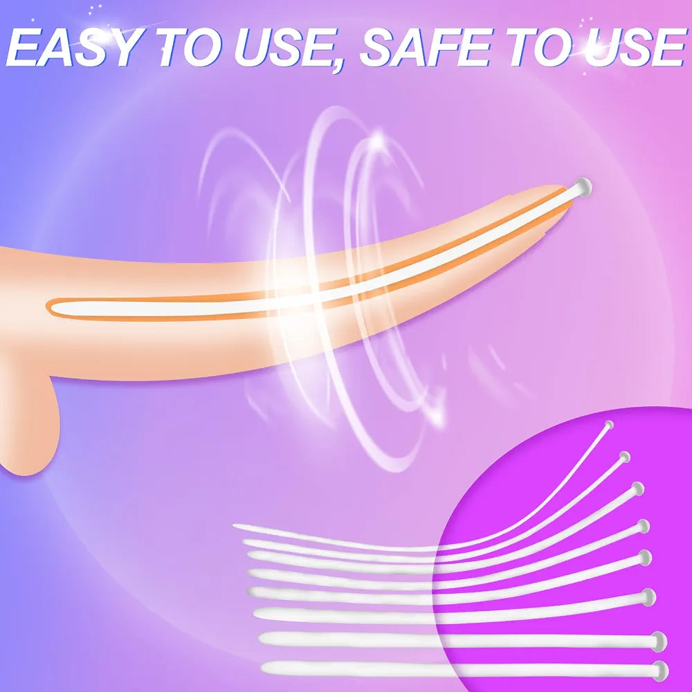 7-Piece Silicone Urethral Sound and Urinary Dilator Set for Men