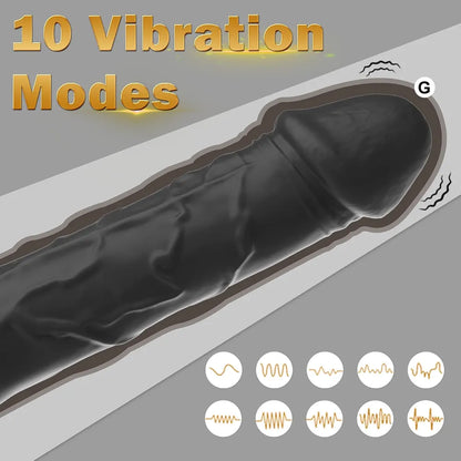 10-Mode Realistic Silicone G-Spot and Clitoral Vibrator for Targeted Stimulation
