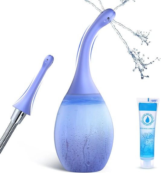 Premium Silicone Enema Bulb Kit with Bendable Nozzles for Colon Cleansing and Personal Hygiene
