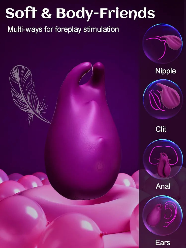 Rechargeable 10-Mode Palm-Sized Clitoral and Nipple Stimulator for Couples and Solo Play