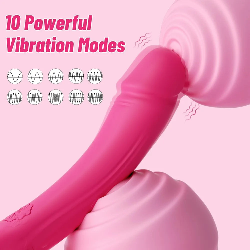 Premium Silicone G-Spot & Clitoral Vibrator with 10 Vibration Modes