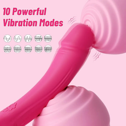 Premium Silicone G-Spot & Clitoral Vibrator with 10 Vibration Modes