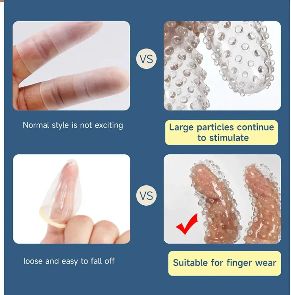 2-Piece Silicone Finger Sleeve Stimulator for Couples Intimate Play