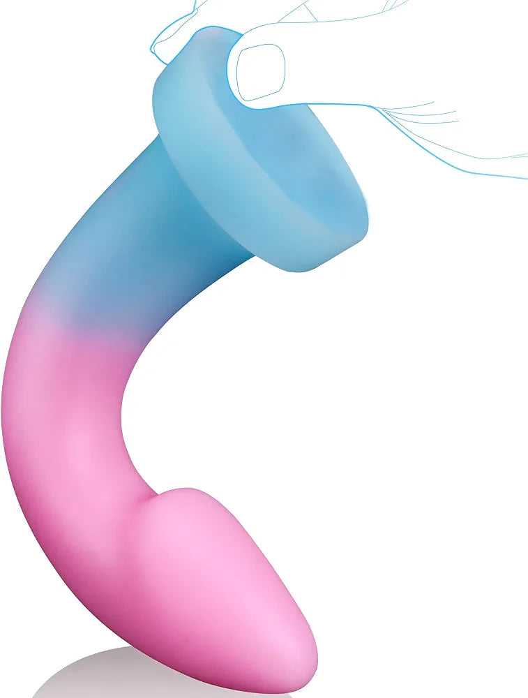 7.8-Inch Soft Liquid Silicone Dildo with Suction Cup - Versatile G-Spot and Prostate Stimulator