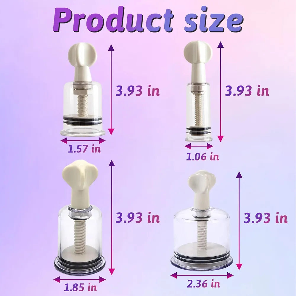 8-Piece Vacuum Suction Pump Set for Clitoral and Nipple Stimulation