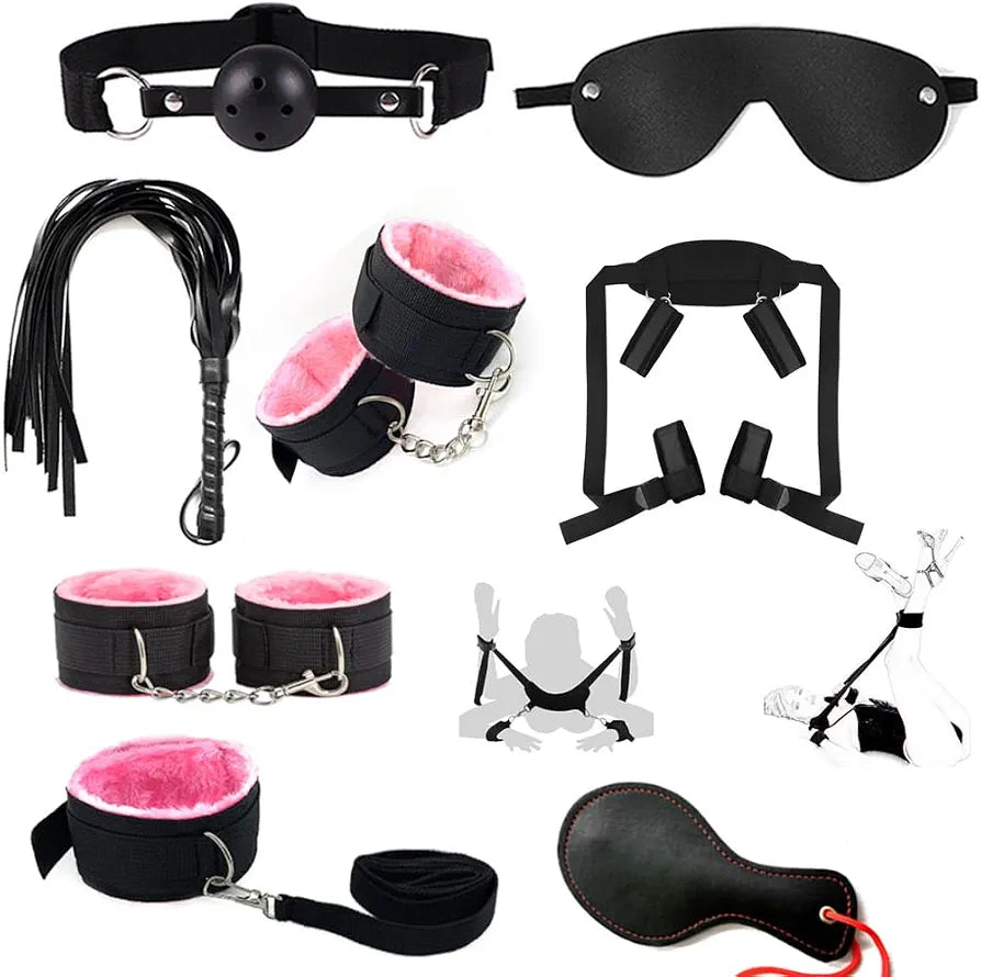 33-Piece Premium BDSM Bondage and Anal Play Starter Kit for Couples