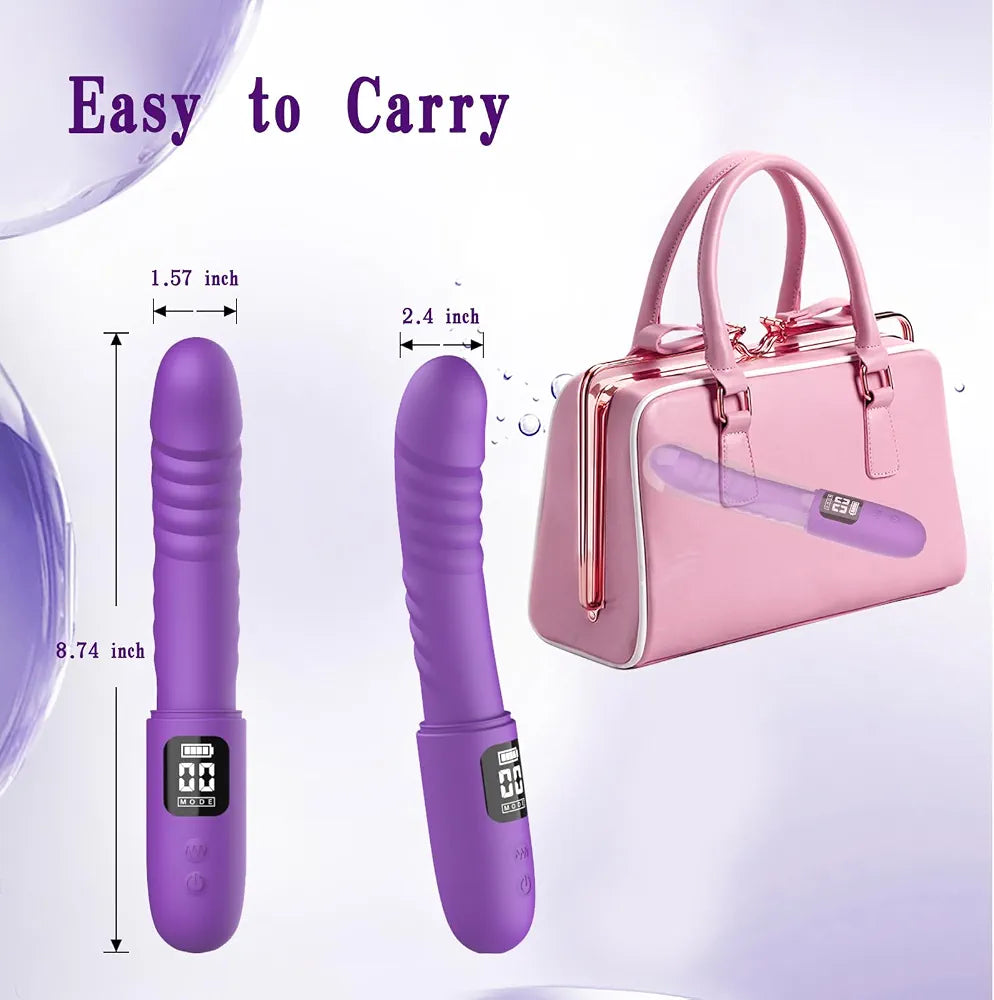 Realistic 3-Speed Thrusting & 9-Mode Vibrating G-Spot Stimulator with LED Display