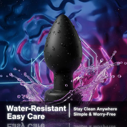 Rechargeable Waterproof Silicone Vibrating Anal Plug with Remote Control and 10 Modes