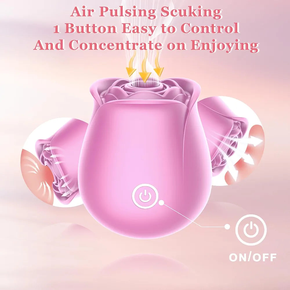 Rose-Shaped Clitoral Suction Vibrator with 10 Vibration Modes for Targeted Stimulation