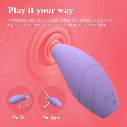 Ergonomic Palm-Sized Clitoral Suction Vibrator with 10 Modes and Wireless Charging