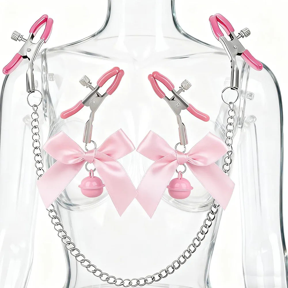 3-Piece Adjustable Nipple and Clitoris Clamp Set for Couples - BDSM Bondage Adult Toys