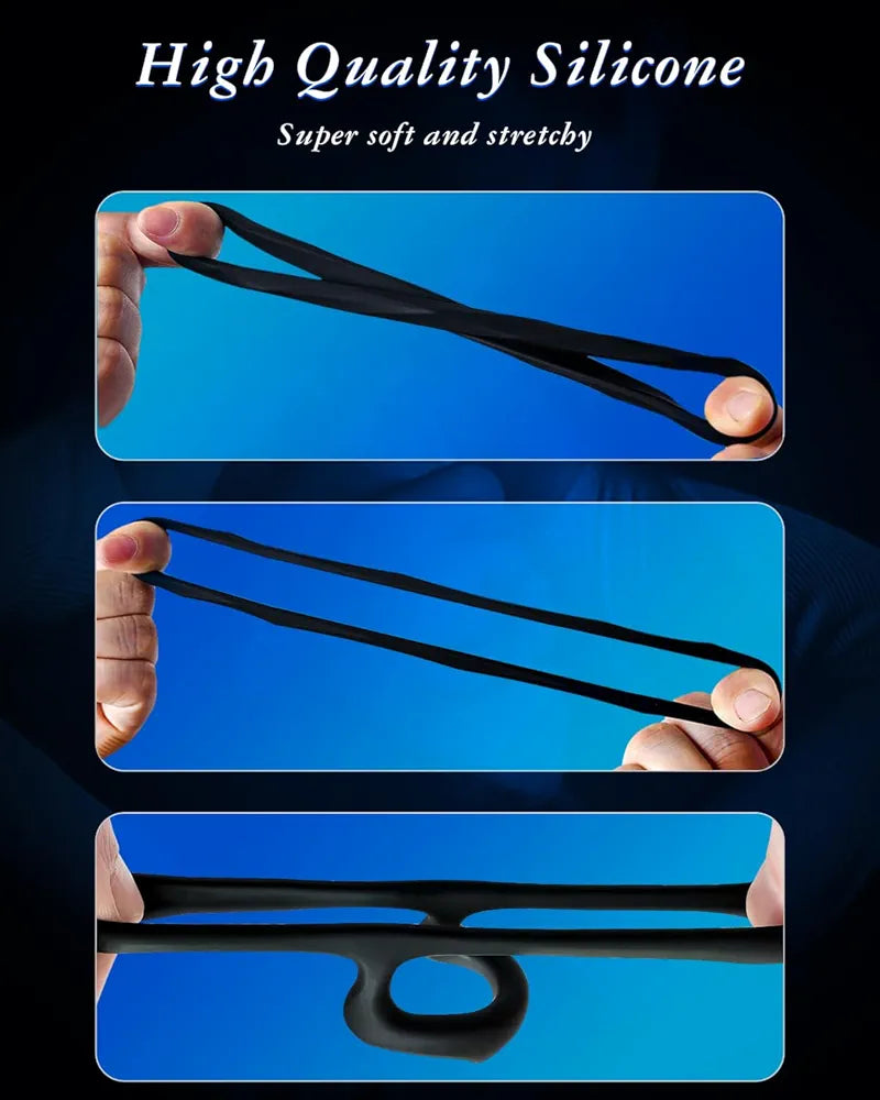 Premium Silicone Stretchy Penis Ring Set for Enhanced Performance and Stimulation