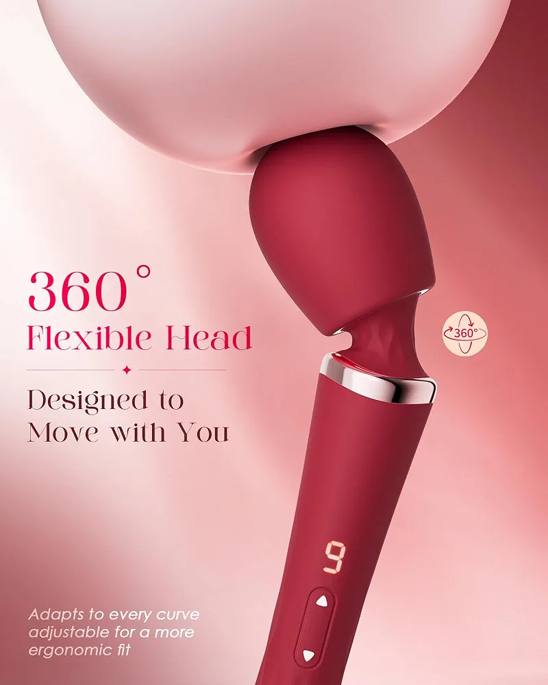 Dual-Ended App-Controlled Wand Vibrator and G-Spot Massager