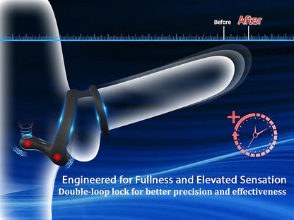 Dual-Motor Remote Controlled Silicone Vibrating Cock Ring for Enhanced Male Stimulation