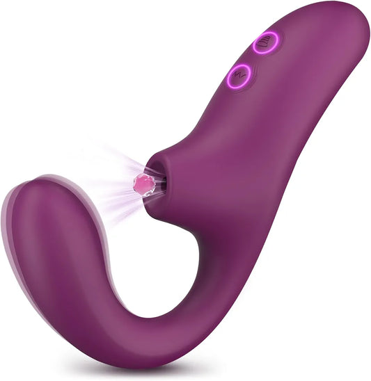 Dual-Action G-Spot and Clitoral Suction Vibrator with 10 Modes