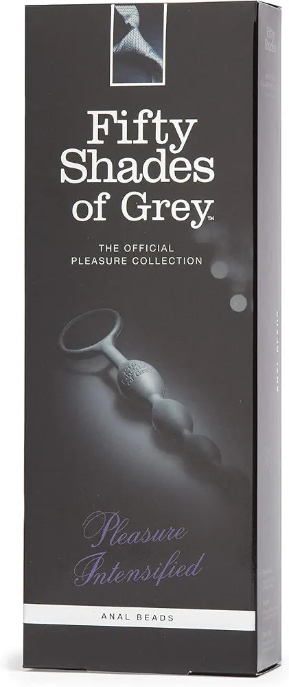Fifty Shades of Grey Graduated Silicone Anal Beads - 7.5 Inch Black Pleasure Enhancer