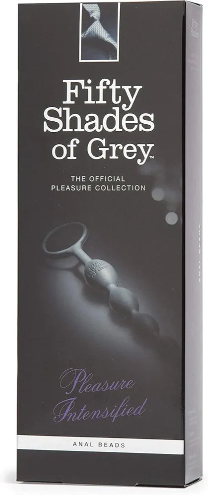 Fifty Shades of Grey Graduated Silicone Anal Beads - 7.5 Inch Black Pleasure Enhancer
