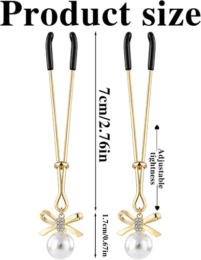 Adjustable Silicone Nipple Clamps - Non-Piercing Sensory Jewelry Set (2 Pieces)