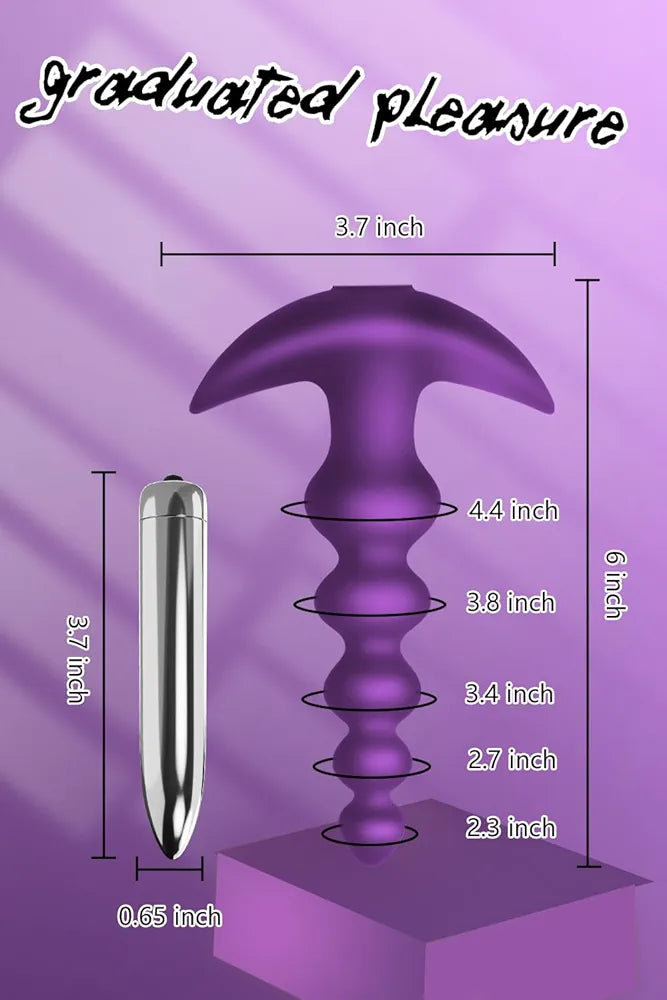 Premium 16-Mode Silicone Vibrating Anal Beads with Graduated Design and Waterproof Bullet