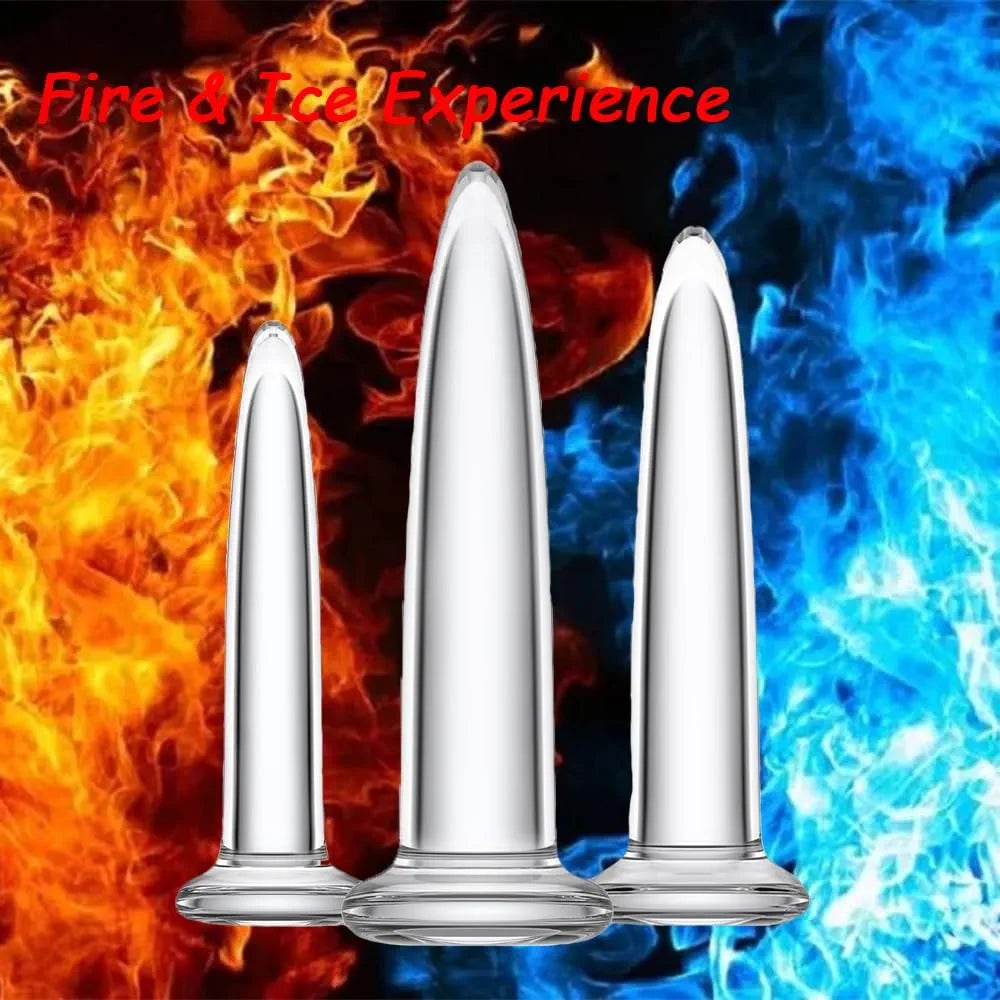 3-Piece Transparent Glass Anal Training and Dilation Set for Beginners