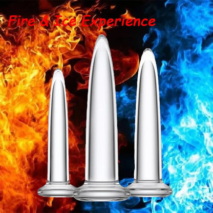3-Piece Transparent Glass Anal Training and Dilation Set for Beginners