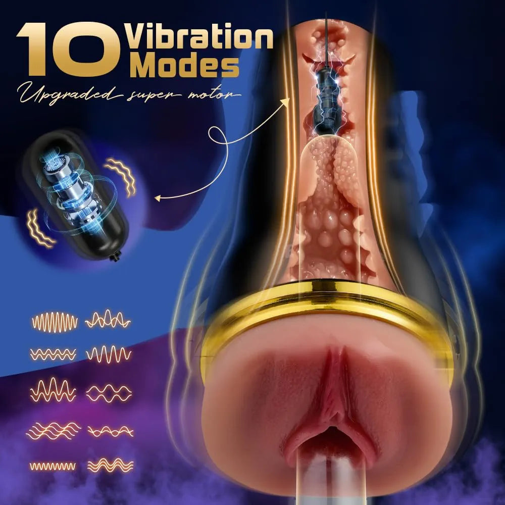 Bestvibe Automatic Realistic Male Masturbator with 5 Suction Modes and 10 Vibration Patterns