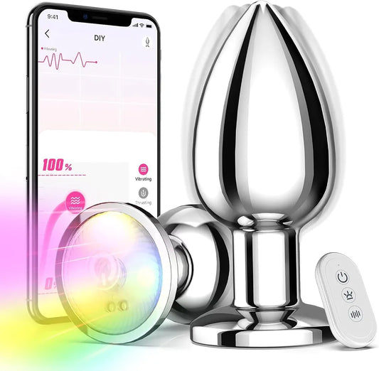 App-Controlled Vibrating Anal Butt Plug with Prostate Massager and Remote