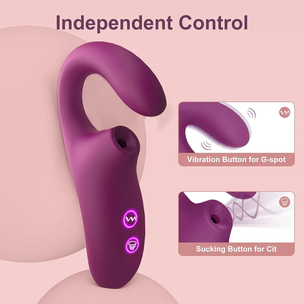 Dual-Action G-Spot and Clitoral Suction Vibrator with 10 Modes