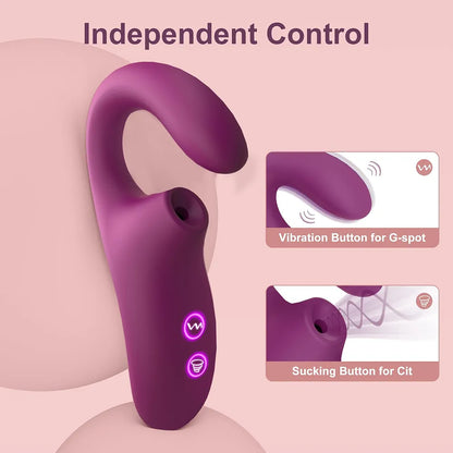 Dual-Action G-Spot and Clitoral Suction Vibrator with 10 Modes