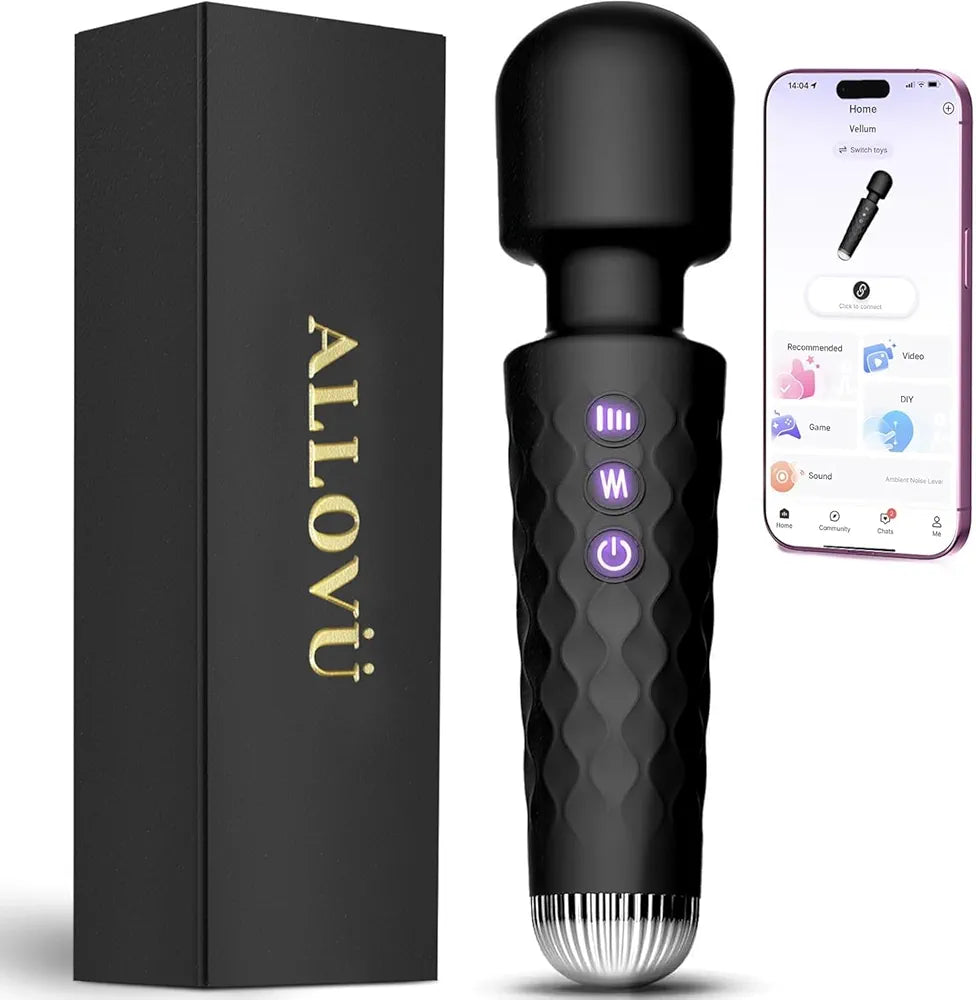 Allovü Rechargeable Wand Massager - Waterproof 10-Speed Clitoral Stimulator for Women