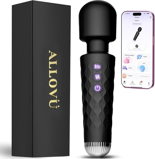 Allovü Rechargeable Wand Massager - Waterproof 10-Speed Clitoral Stimulator for Women