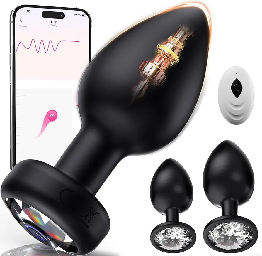 10-Mode Remote Controlled Silicone Vibrating Anal Plug Set - 3-Piece Prostate Massager Kit