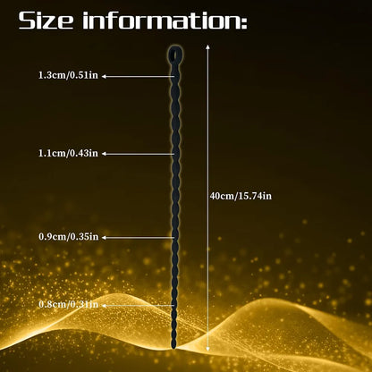 Extra Long Silicone Beaded Urethral Sounding Rod for Men