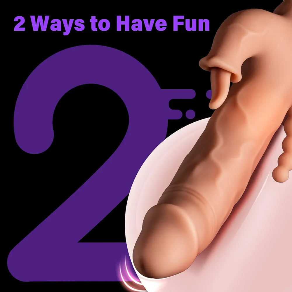 3-in-1 Remote Controlled Thrusting Dildo Vibrator with Suction Cup for G-Spot, Clitoral, and Anal Stimulation