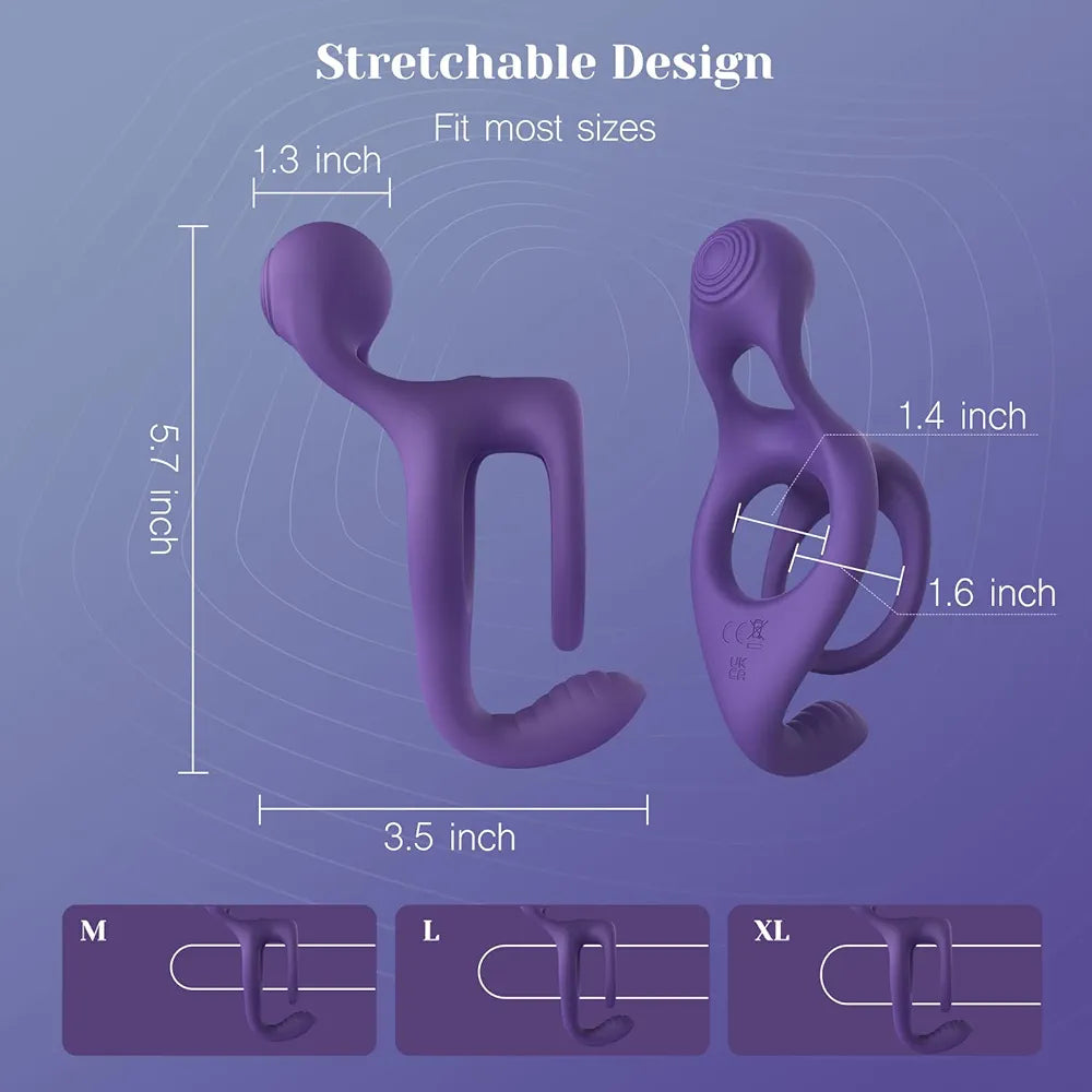 Remote-Controlled Waterproof Vibrating Cock Ring for Couples' Intimacy and Stimulation