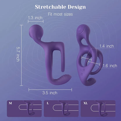 Remote-Controlled Waterproof Vibrating Cock Ring for Couples' Intimacy and Stimulation