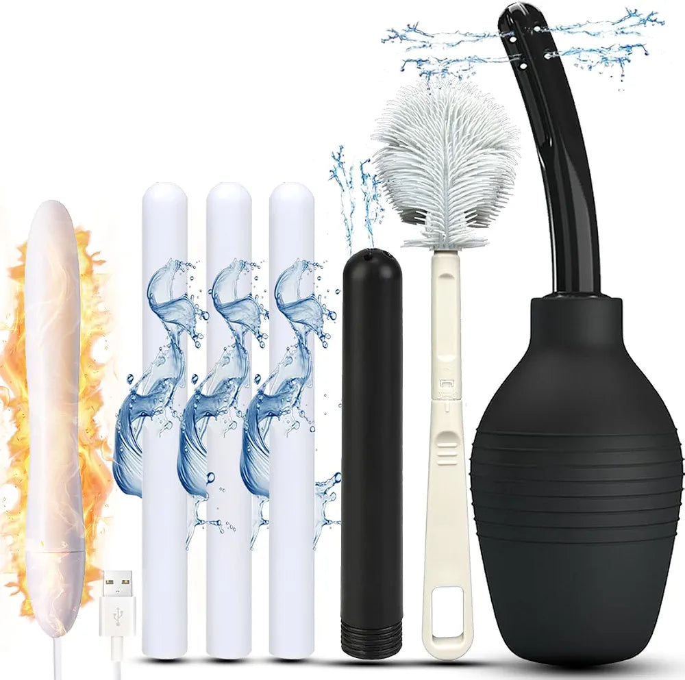 Premium Maintenance & Care Kit for Full-Size Sex Dolls: Includes Heating Rod, Drying Stick, Cleaning Tools, and Vagina/Anal Cleaner - Black